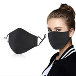 Black Cotton Mask With 2 Removable Filters